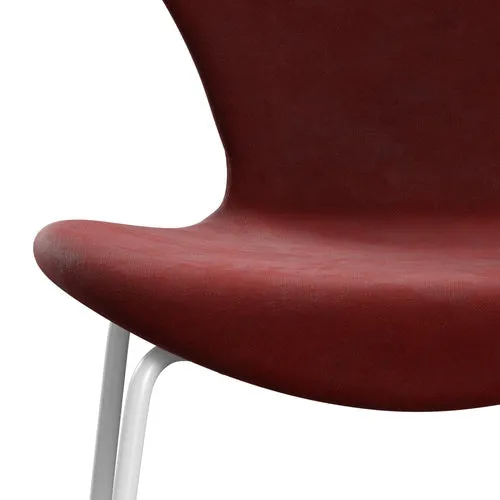 Fritz Hansen Series 7™ Chair Full Upholstery, White/Belfast Velvet Autumn Red
