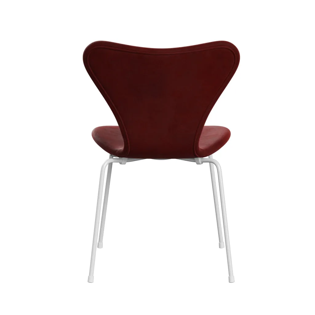 Fritz Hansen Series 7™ Chair Full Upholstery, White/Belfast Velvet Autumn Red