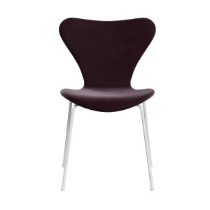Fritz Hansen Series 7™ Chair Full Upholstery, White/Belfast Velvet Dark Plum