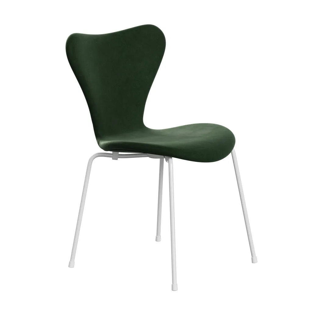 Fritz Hansen Series 7™ Chair Full Upholstery, White/Belfast Velvet Forest Green