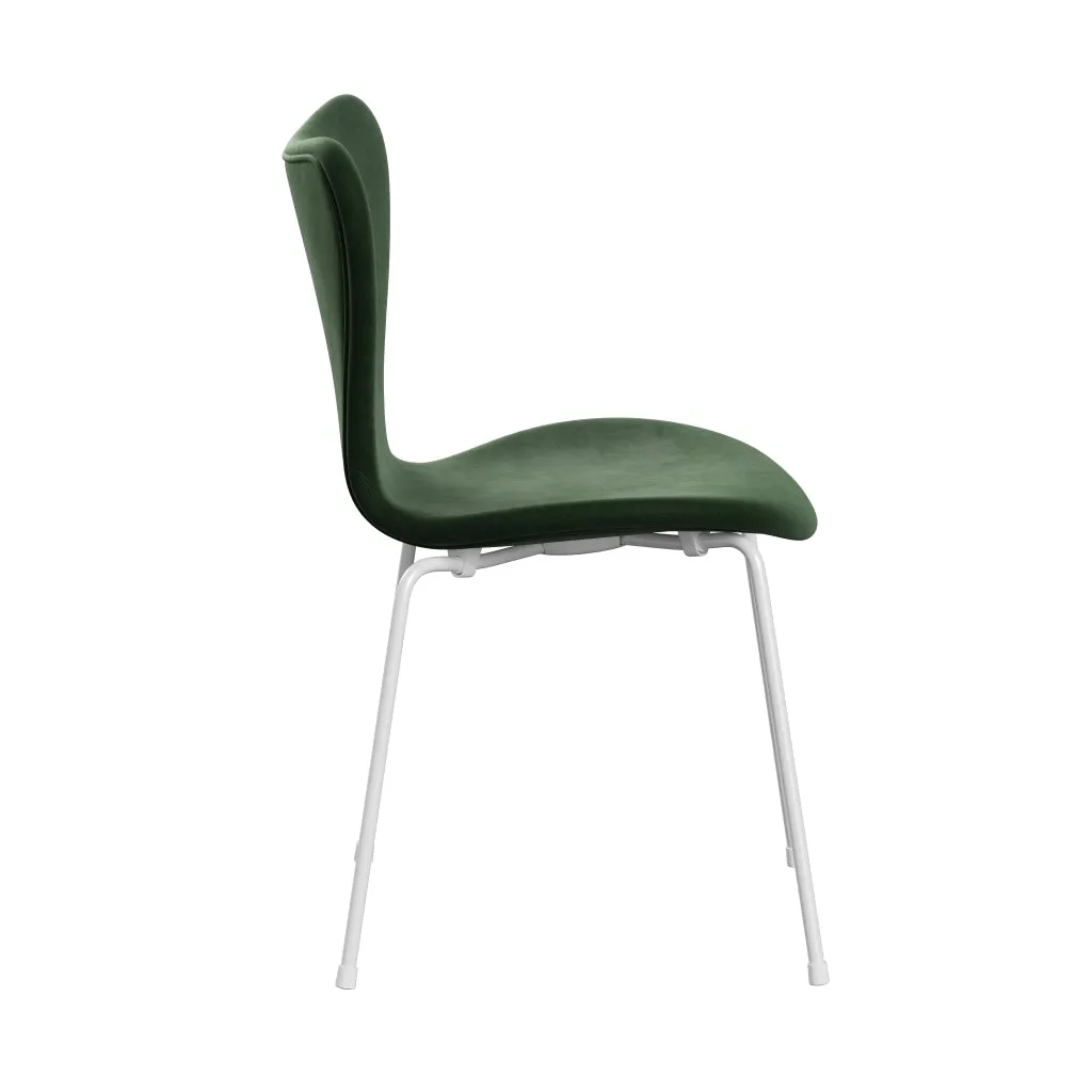 Fritz Hansen Series 7™ Chair Full Upholstery, White/Belfast Velvet Forest Green