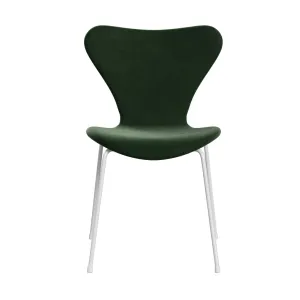 Fritz Hansen Series 7™ Chair Full Upholstery, White/Belfast Velvet Forest Green
