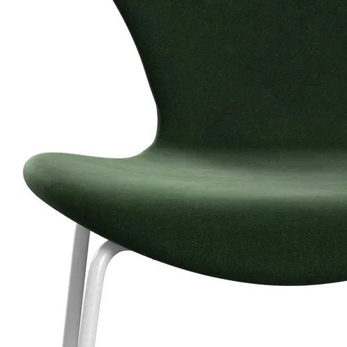 Fritz Hansen Series 7™ Chair Full Upholstery, White/Belfast Velvet Forest Green