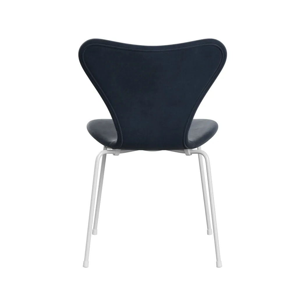 Fritz Hansen Series 7™ Chair Full Upholstery, White/Belfast Velvet Grey Blue