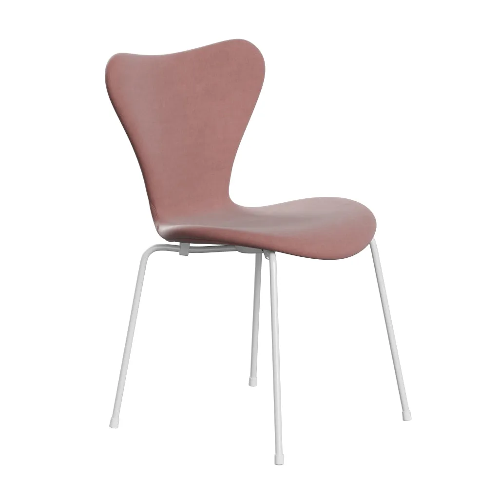Fritz Hansen Series 7™ Chair Full Upholstery, White/Belfast Velvet Misty Rose