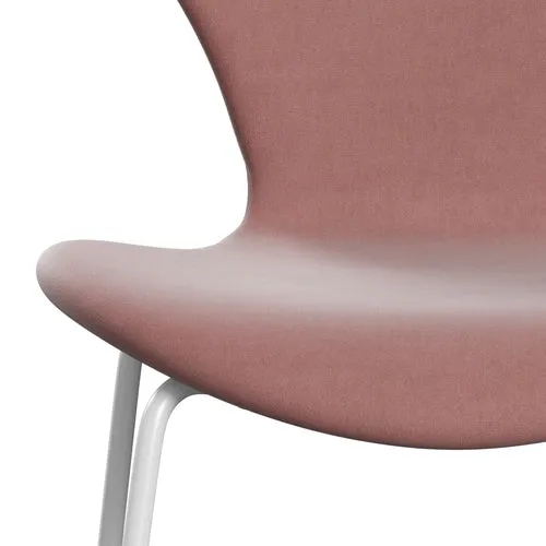 Fritz Hansen Series 7™ Chair Full Upholstery, White/Belfast Velvet Misty Rose