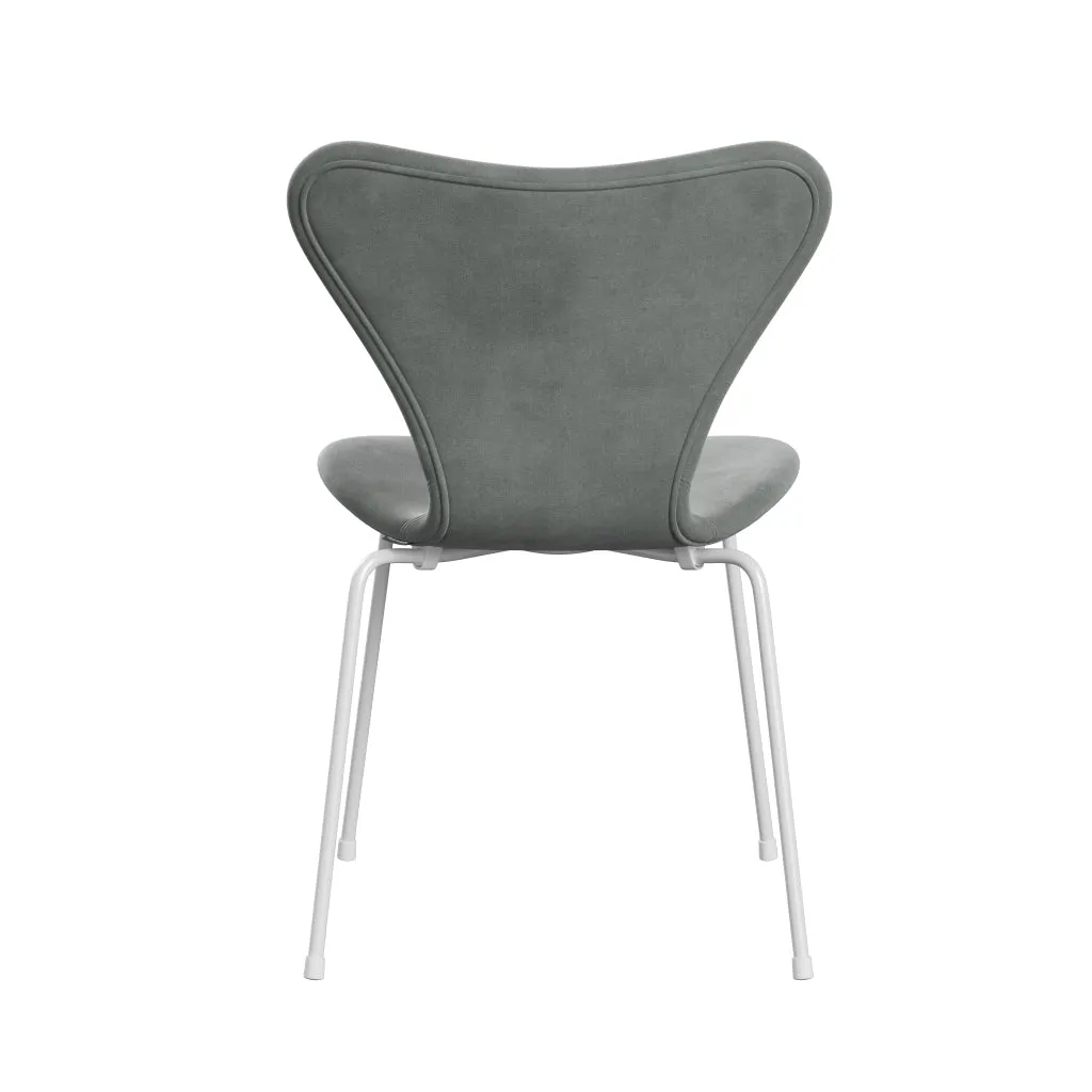 Fritz Hansen Series 7™ Chair Full Upholstery, White/Belfast Velvet Seal Grey