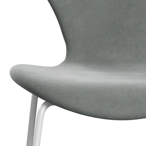 Fritz Hansen Series 7™ Chair Full Upholstery, White/Belfast Velvet Seal Grey