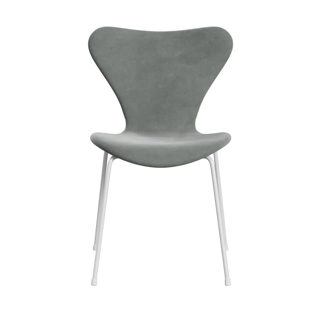 Fritz Hansen Series 7™ Chair Full Upholstery, White/Belfast Velvet Seal Grey