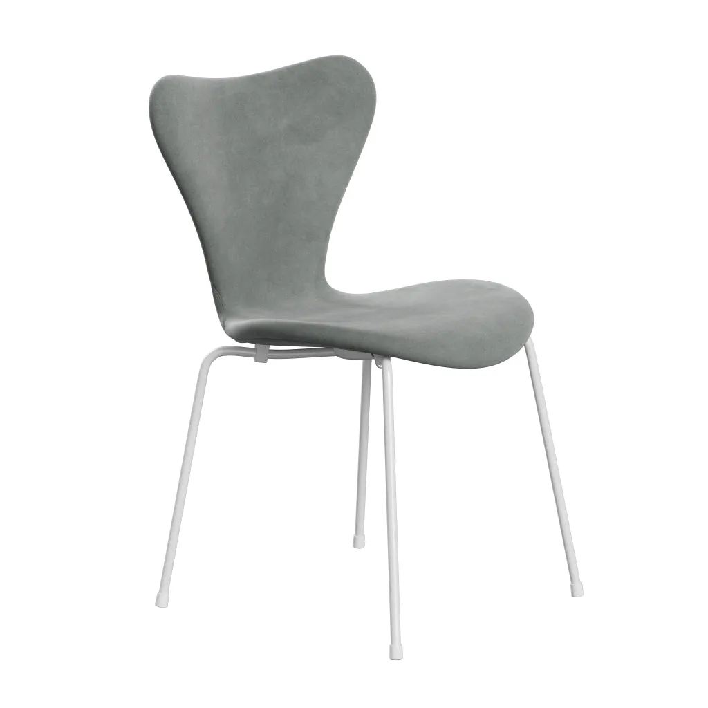 Fritz Hansen Series 7™ Chair Full Upholstery, White/Belfast Velvet Seal Grey