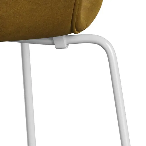 Fritz Hansen Series 7™ Chair Full Upholstery, White/Belfast Velvet Soft Ochre