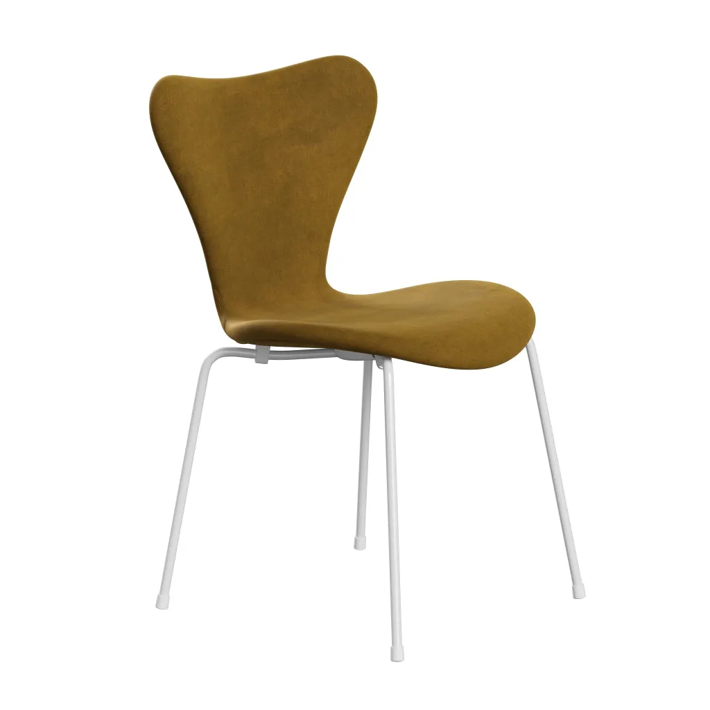 Fritz Hansen Series 7™ Chair Full Upholstery, White/Belfast Velvet Soft Ochre