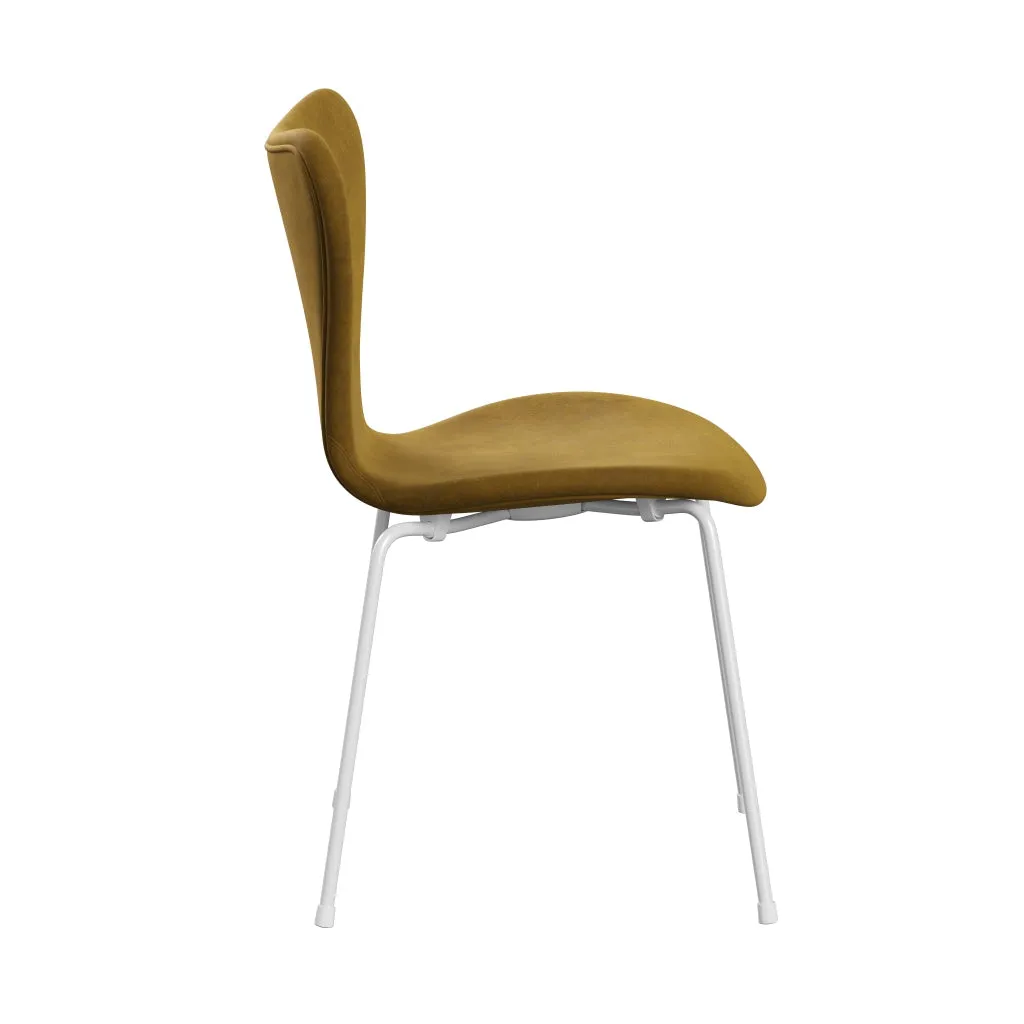 Fritz Hansen Series 7™ Chair Full Upholstery, White/Belfast Velvet Soft Ochre