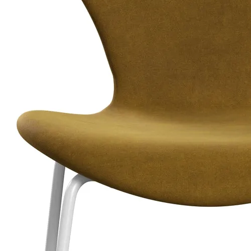 Fritz Hansen Series 7™ Chair Full Upholstery, White/Belfast Velvet Soft Ochre