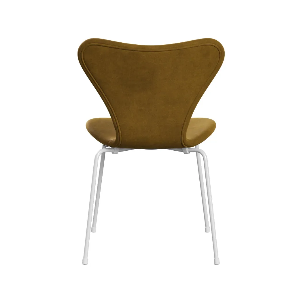 Fritz Hansen Series 7™ Chair Full Upholstery, White/Belfast Velvet Soft Ochre