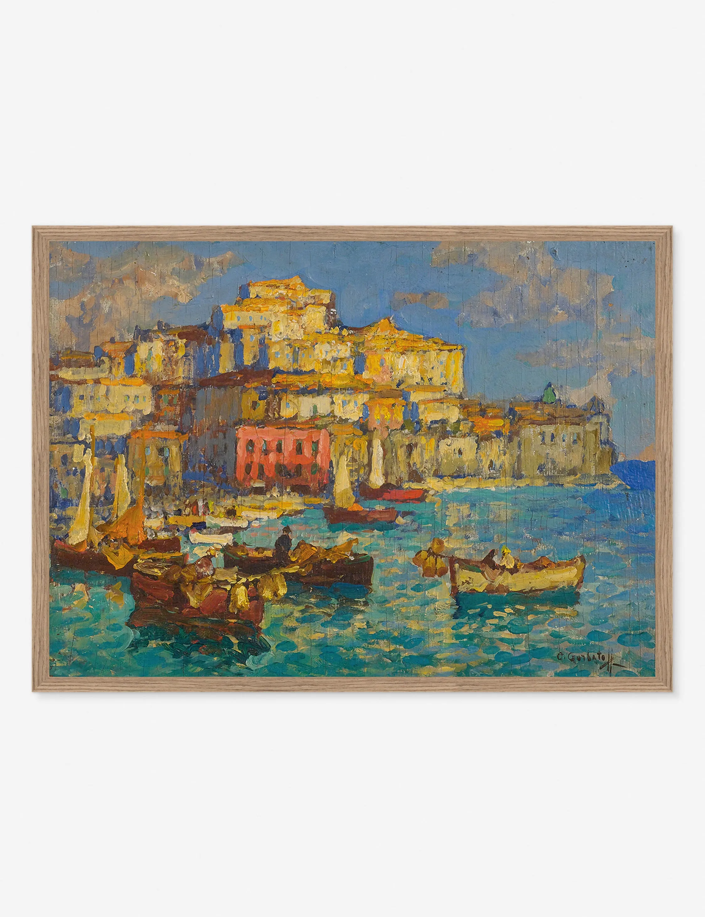 Harbor in Naples Print by Konstantin Gorbatov Lulu and Georgia