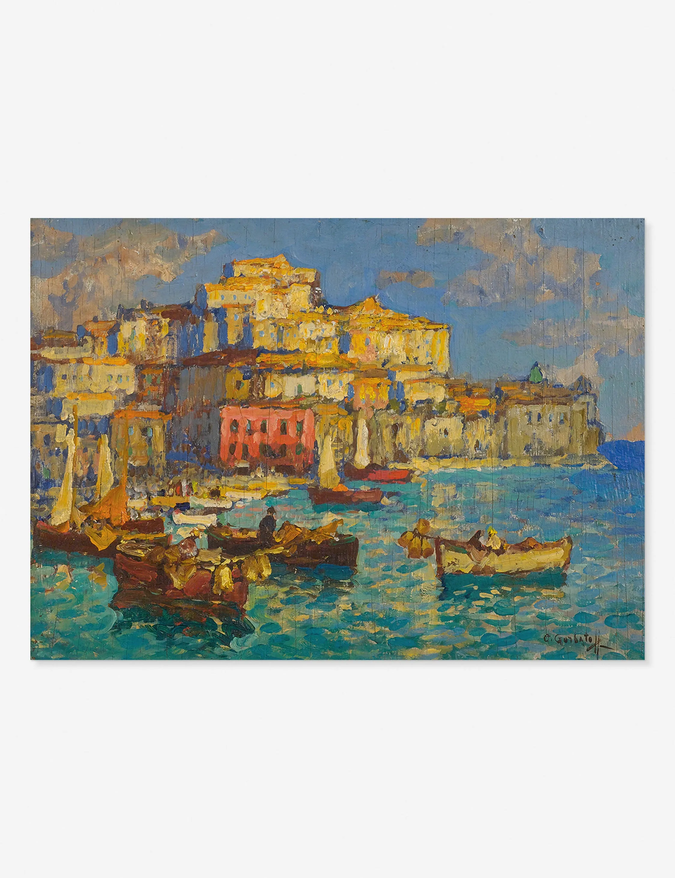 Harbor in Naples Print by Konstantin Gorbatov Lulu and Georgia
