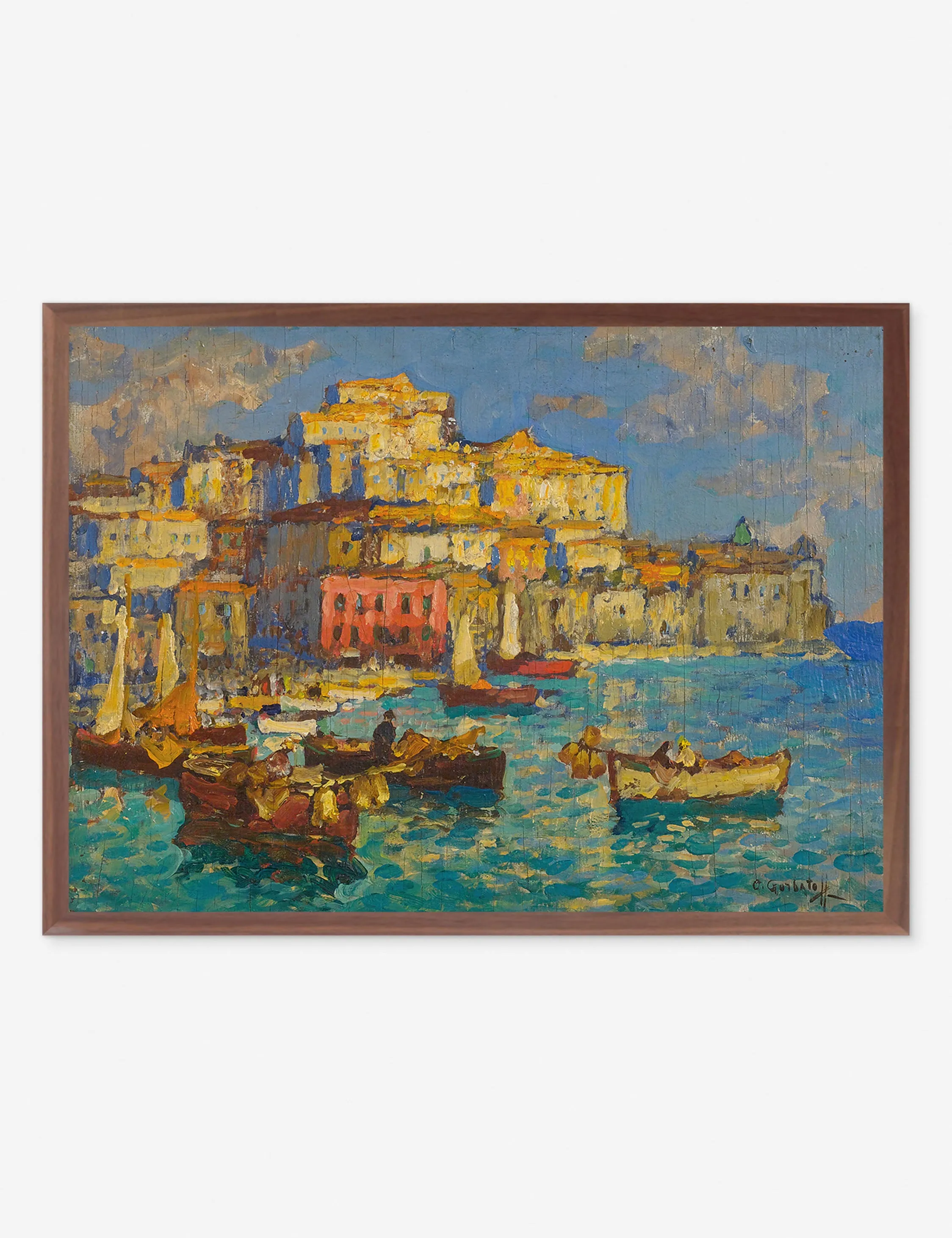 Harbor in Naples Print by Konstantin Gorbatov Lulu and Georgia