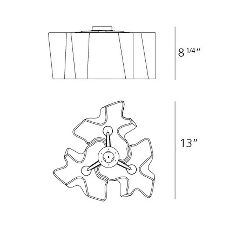 Logico Triple Nested Semi Flush Mount