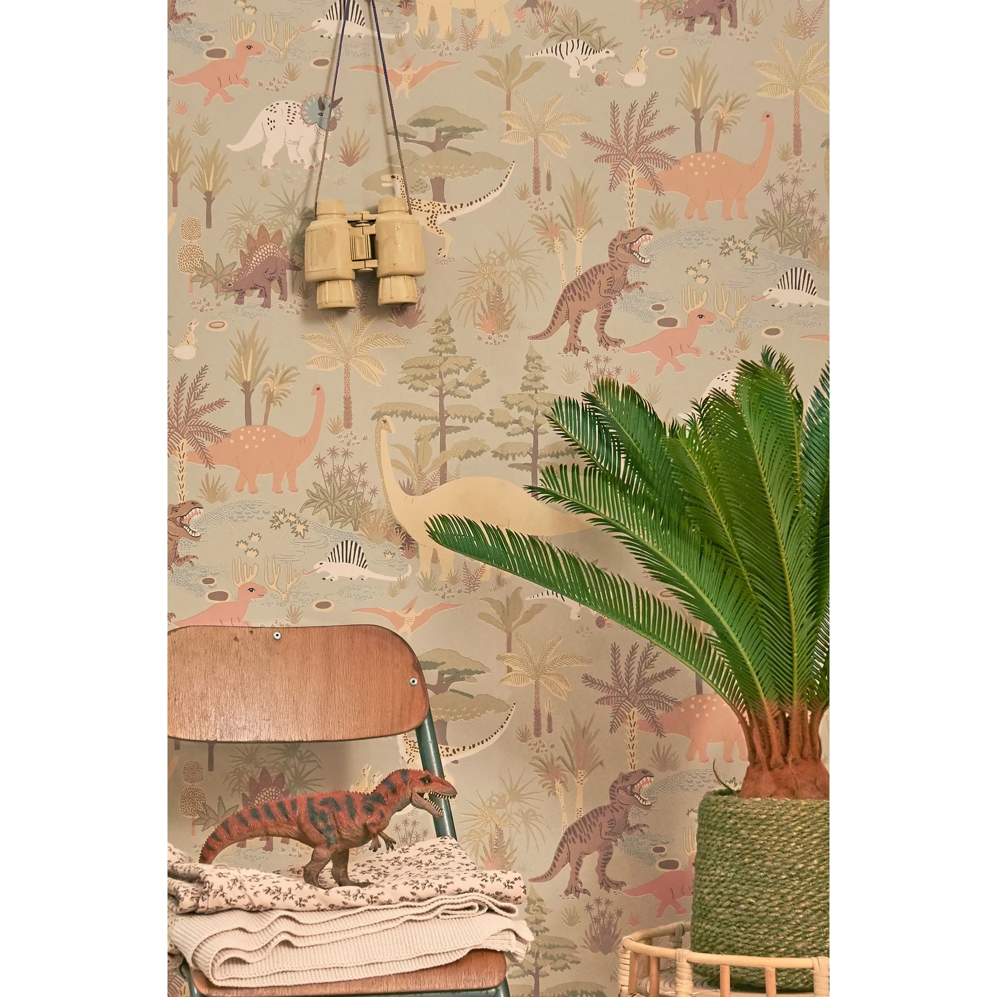 Majvillan Wallpaper Dinosaur Vibes Soft Green (Pre-Order; Est. Delivery in 2-3 Weeks)