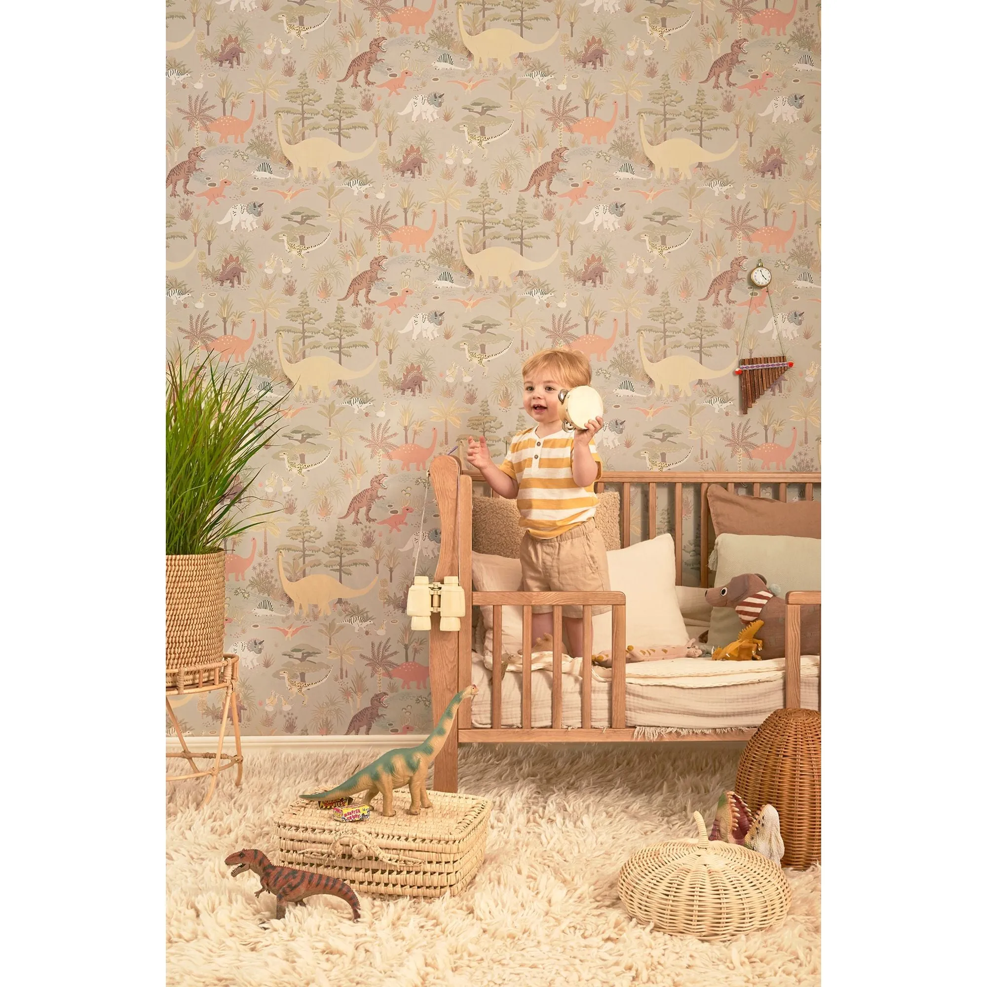 Majvillan Wallpaper Dinosaur Vibes Soft Green (Pre-Order; Est. Delivery in 2-3 Weeks)