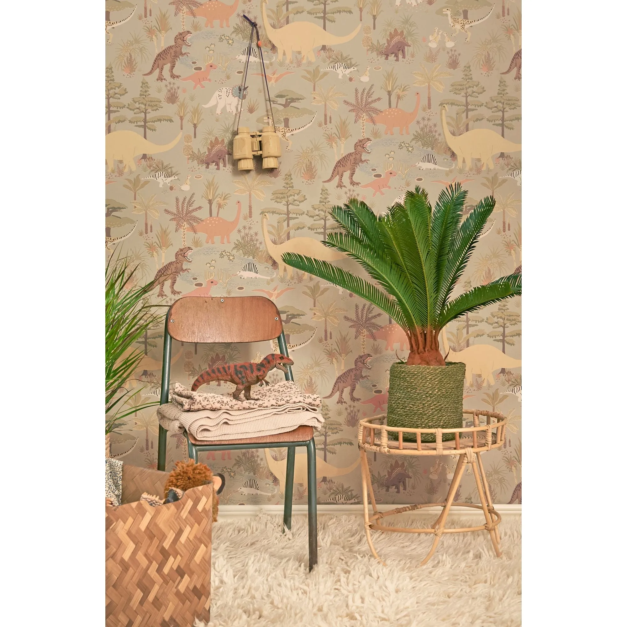Majvillan Wallpaper Dinosaur Vibes Soft Green (Pre-Order; Est. Delivery in 2-3 Weeks)