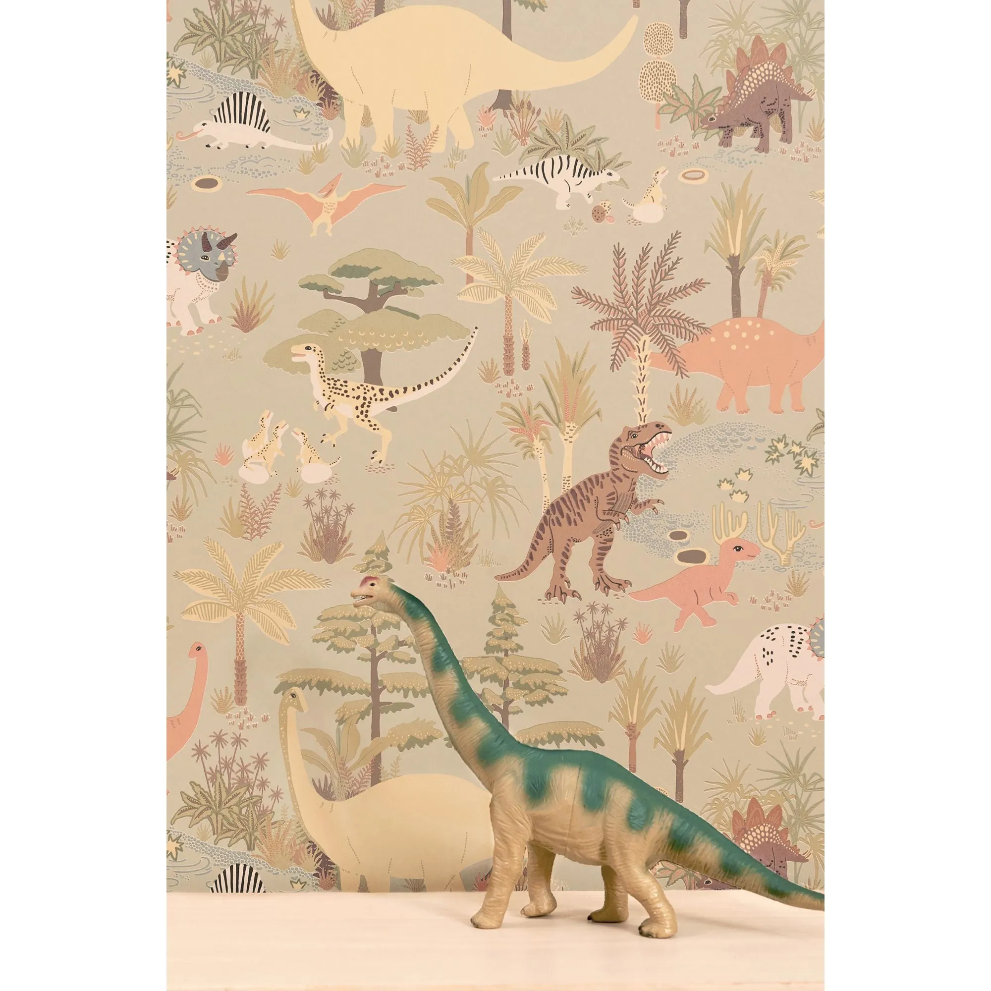 Majvillan Wallpaper Dinosaur Vibes Soft Green (Pre-Order; Est. Delivery in 2-3 Weeks)
