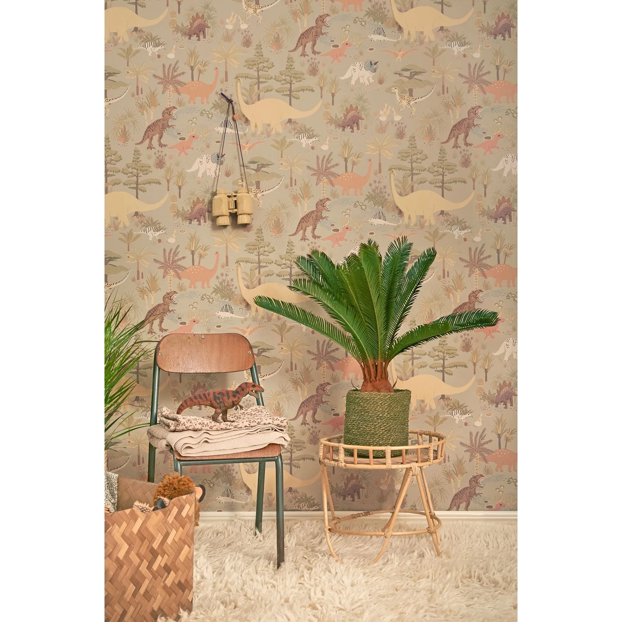 Majvillan Wallpaper Dinosaur Vibes Soft Green (Pre-Order; Est. Delivery in 2-3 Weeks)
