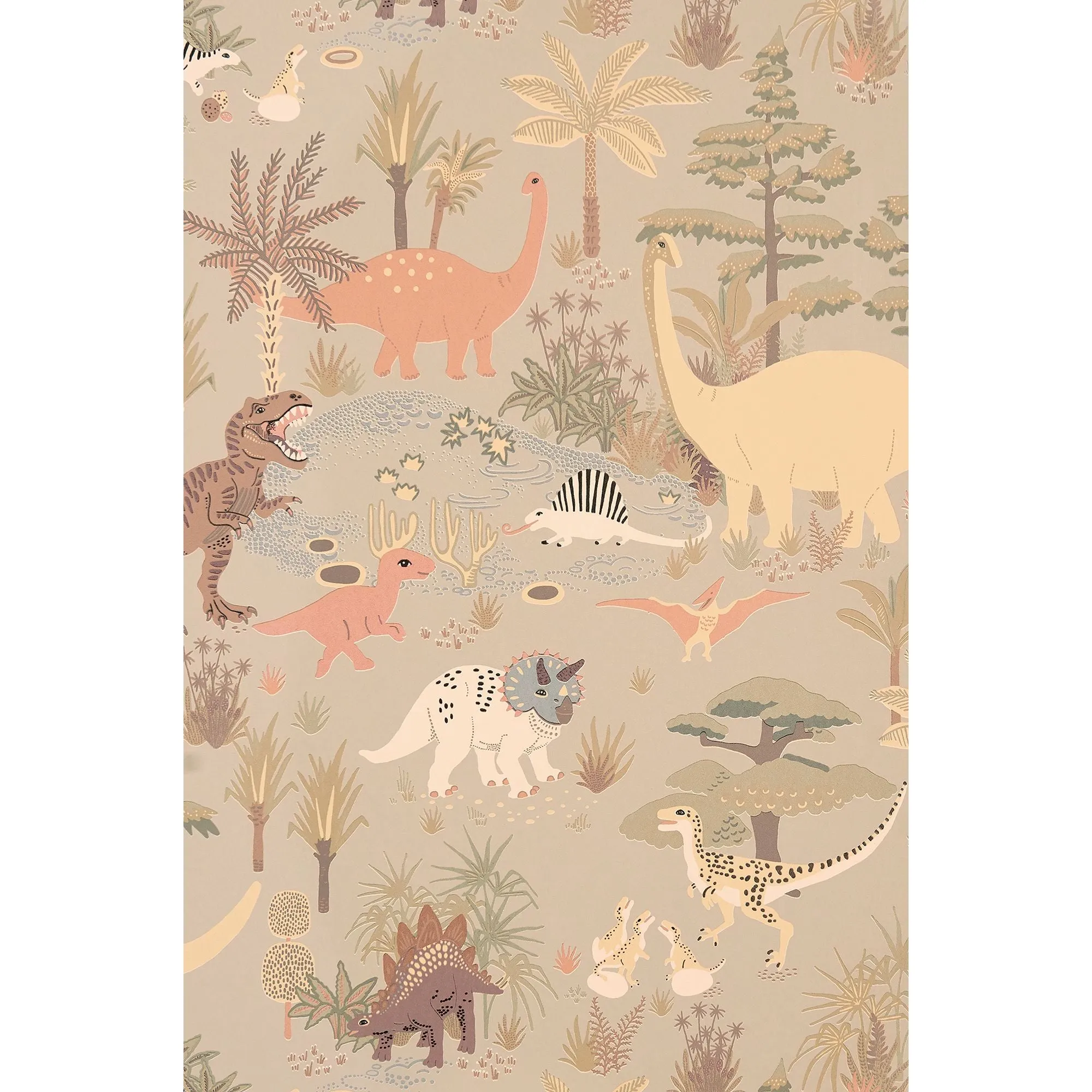 Majvillan Wallpaper Dinosaur Vibes Soft Green (Pre-Order; Est. Delivery in 2-3 Weeks)