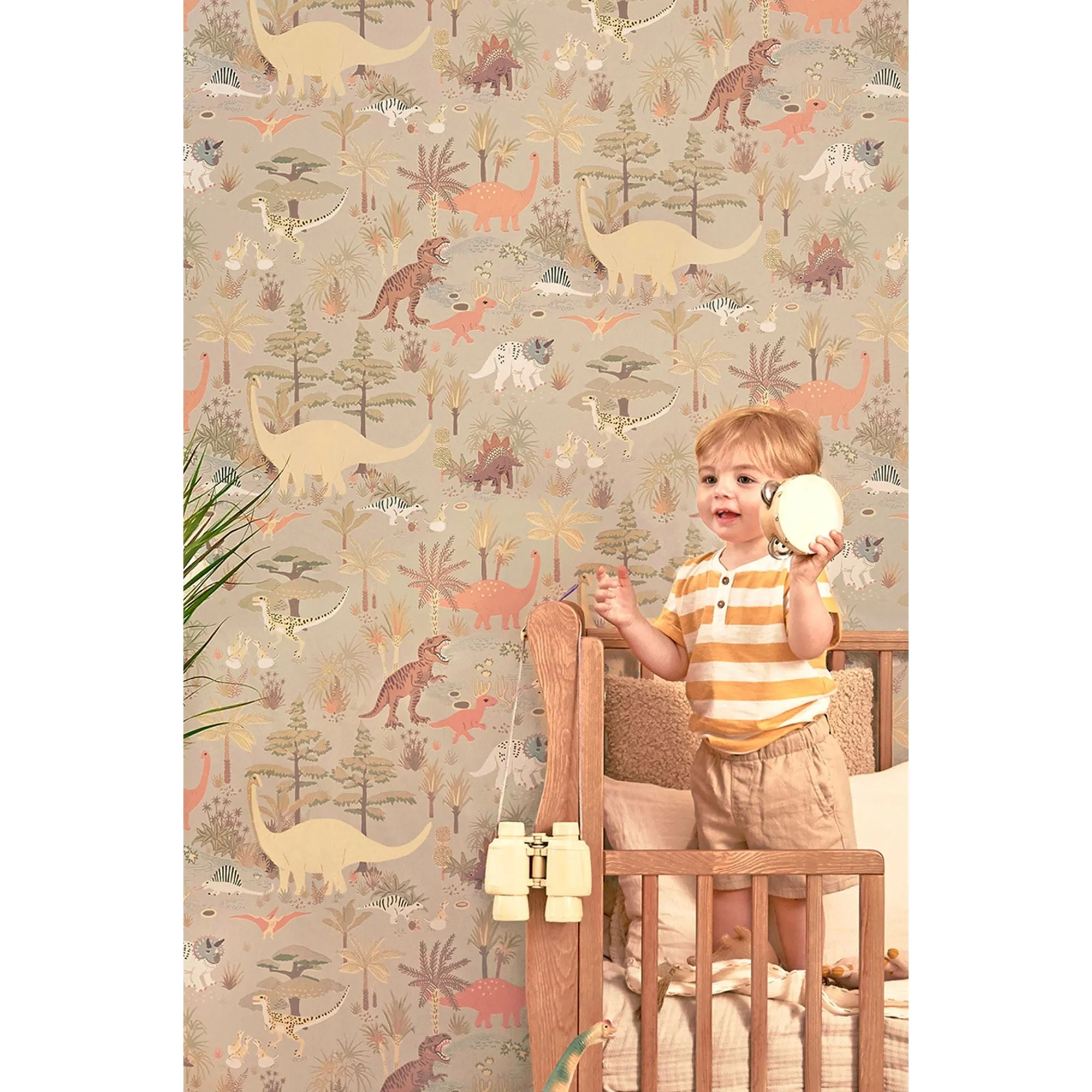 Majvillan Wallpaper Dinosaur Vibes Soft Green (Pre-Order; Est. Delivery in 2-3 Weeks)