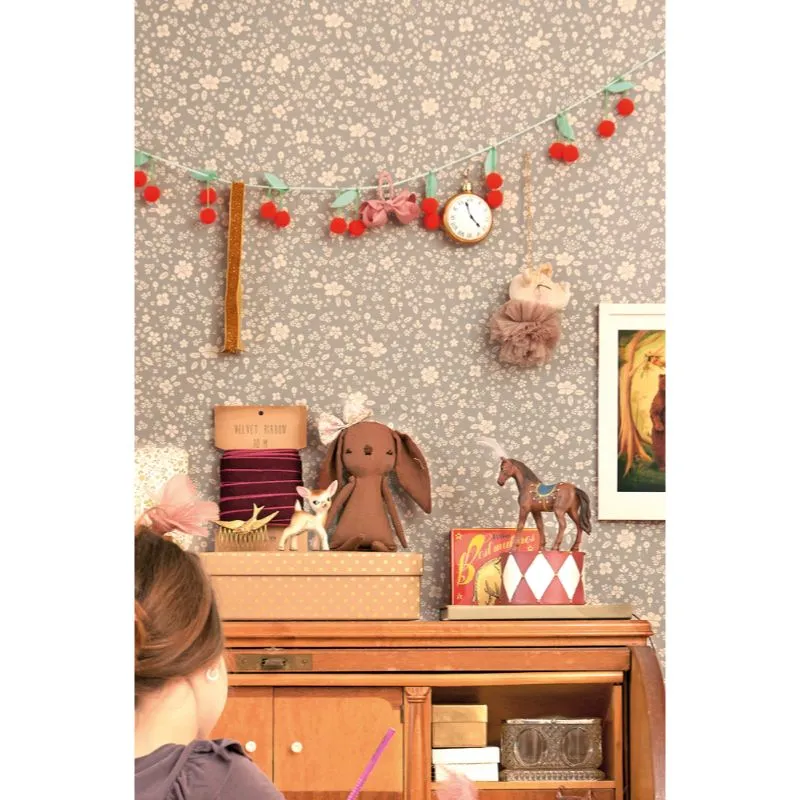 Majvillan Wallpaper Flora Dusty Blue (Pre-Order; Est. Delivery in 2-3 Weeks)