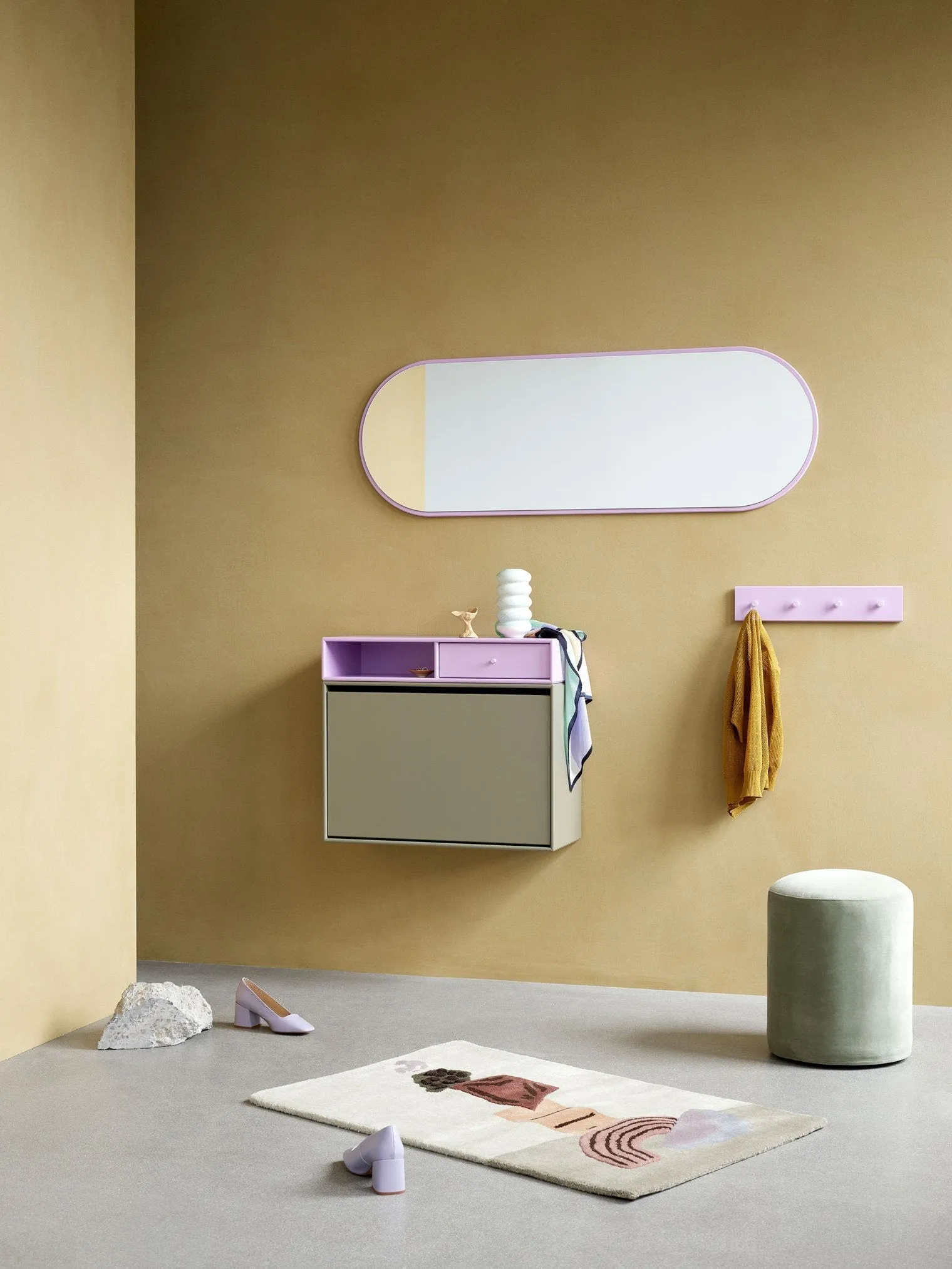 Montana Colour Frame Mirror, Mist