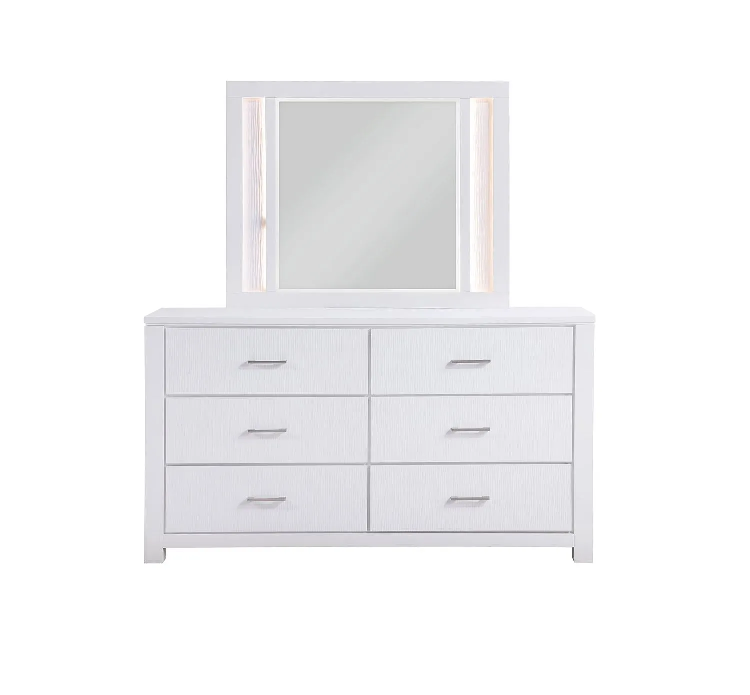 Paris Mirror with LED Lighting - White