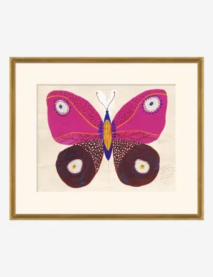Pink Butterfly Print by Paule Marrot Lulu and Georgia