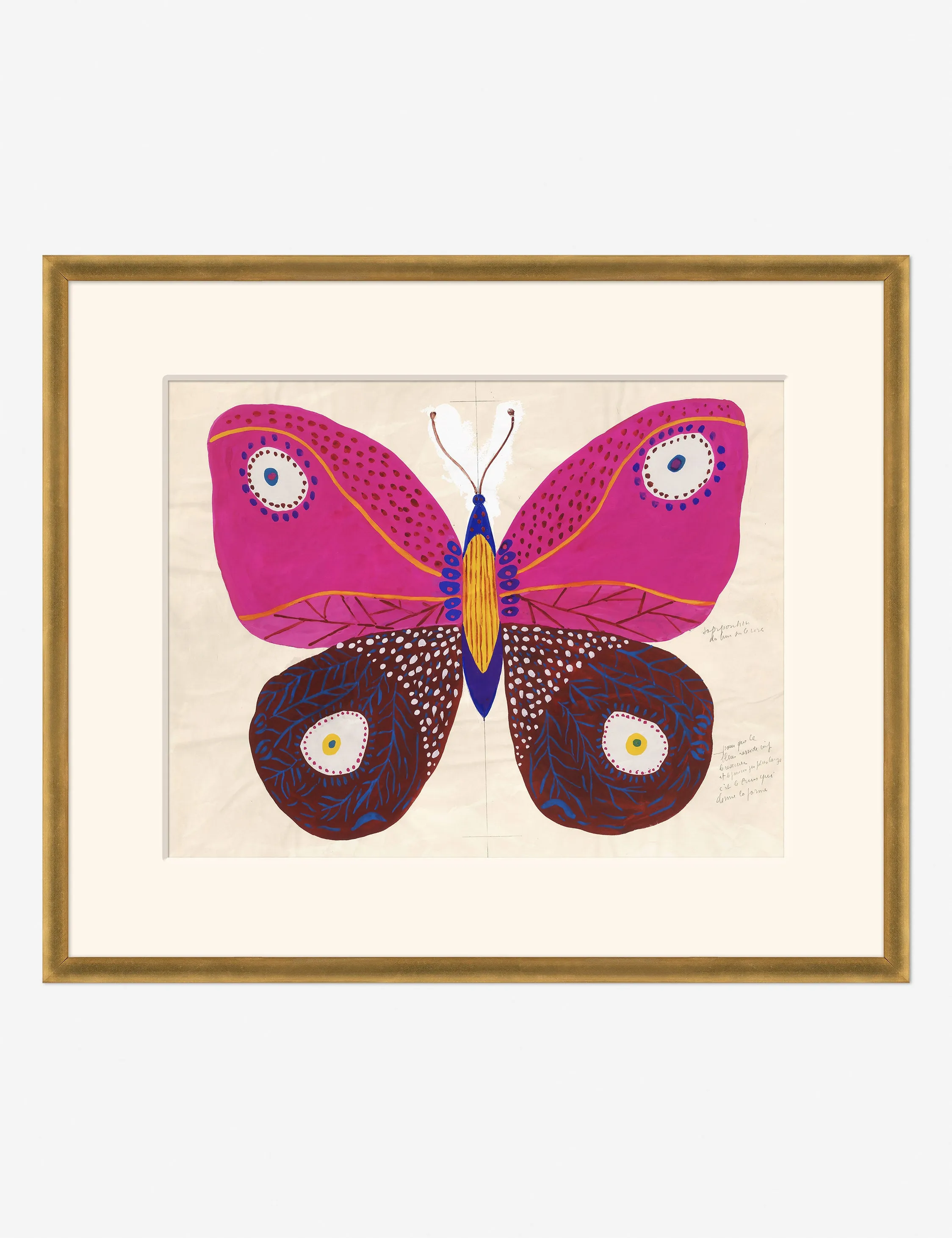 Pink Butterfly Print by Paule Marrot Lulu and Georgia