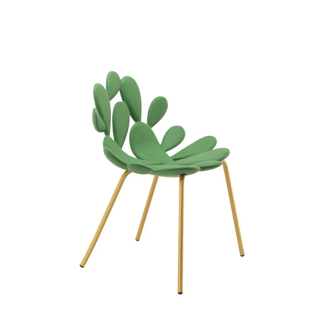 Qeeboo Filicudi Chair Filicudi Armchair By Marcantonio Set Of 2, Balm Green/Brass
