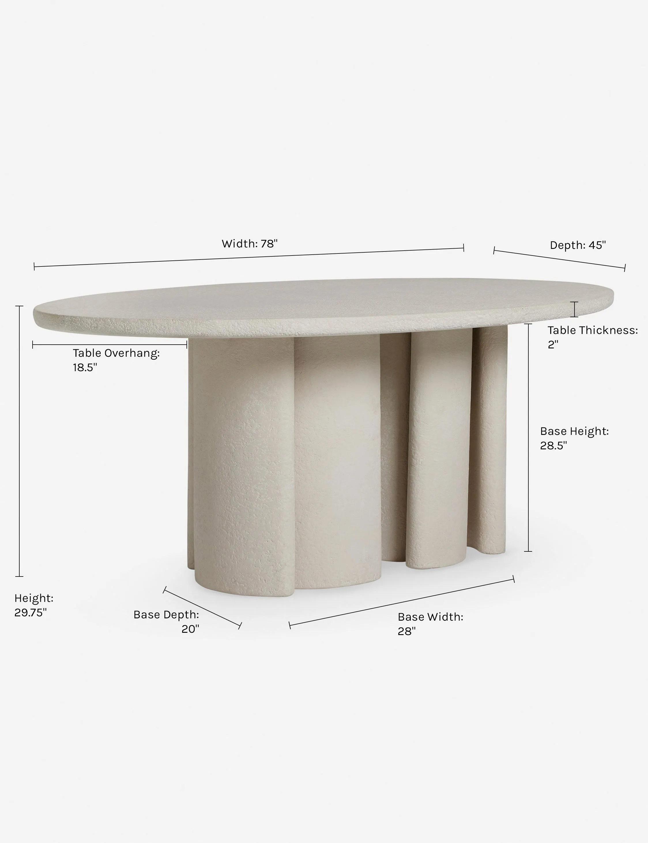 Rodrigo Indoor / Outdoor Oval Dining Table Lulu and Georgia
