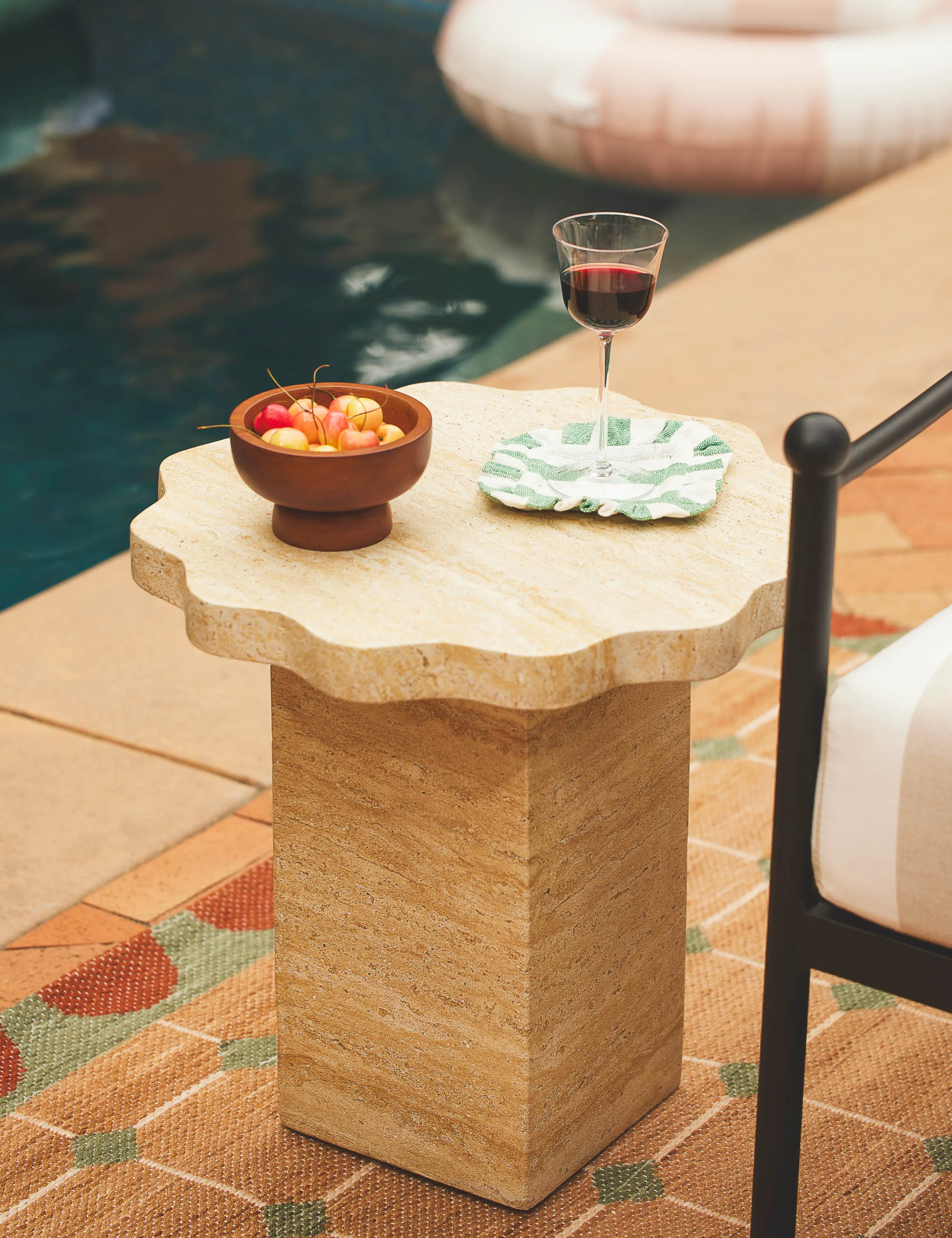 Scalloped Indoor / Outdoor Side Table by Sarah Sherman Samuel Lulu and Georgia