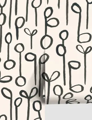 Seedlings Wallpaper by Susan Hable Lulu and Georgia