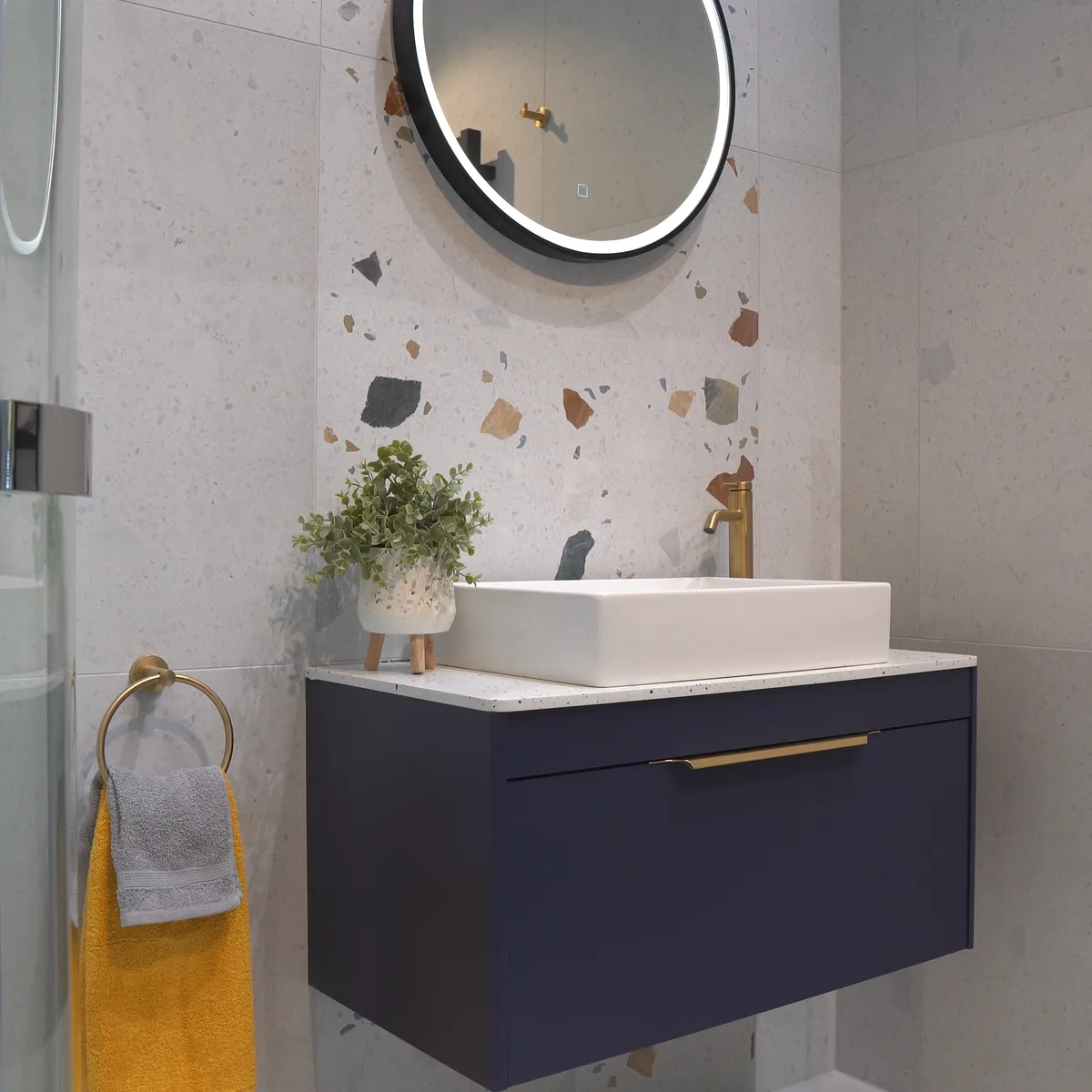 Shoreditch 850 Single Drawer Wall Hung Vanity Unit With Worktop
