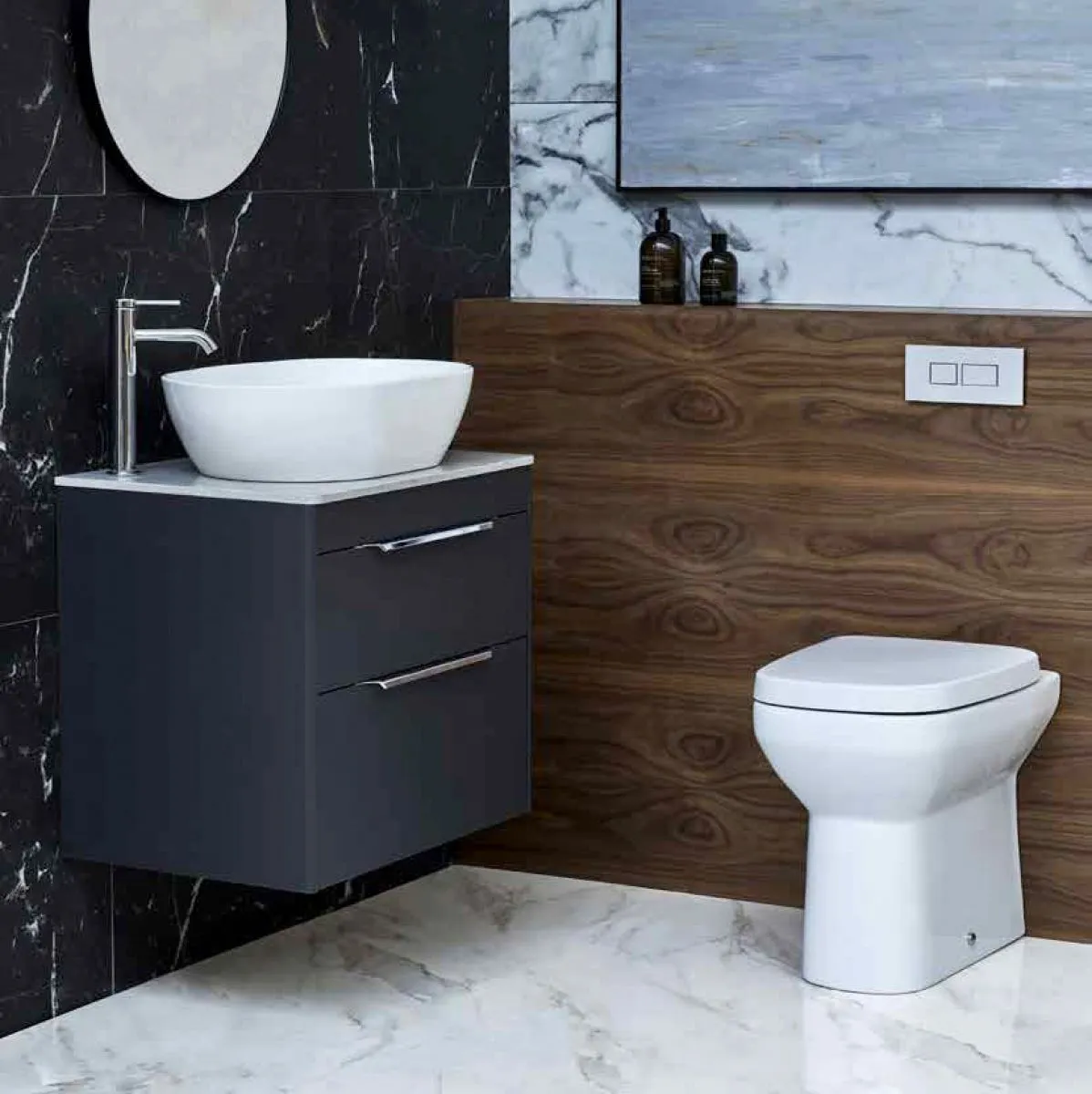 Shoreditch 850 Wall Mounted 2 Drawer Vanity Unit With Worktop