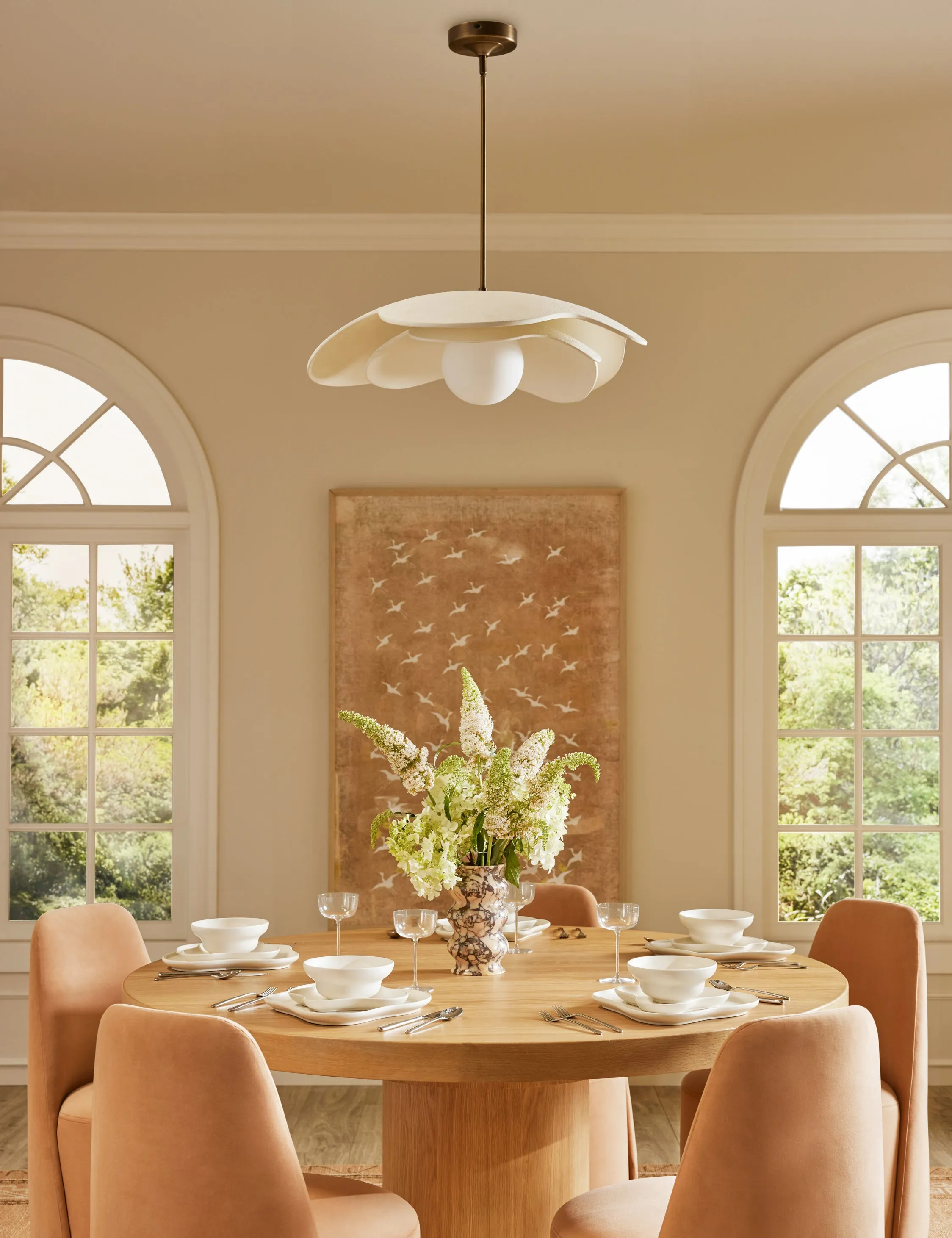 Soft Petal Pendant Light by Lolly Lolly Ceramics Lulu and Georgia