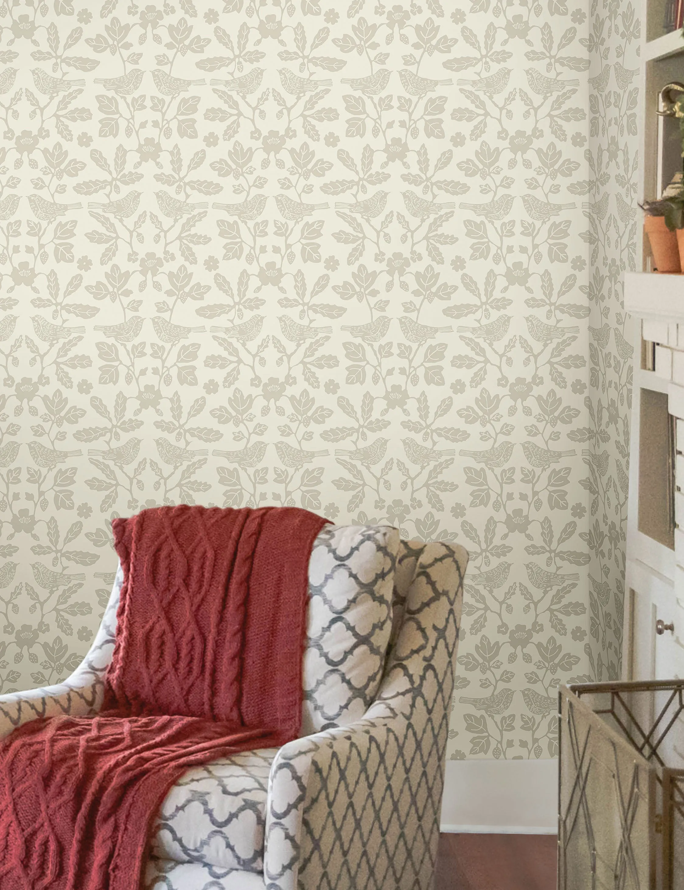 Sparrow and Oak Peel   Stick Wallpaper by Erin & Ben Co. Lulu and Georgia