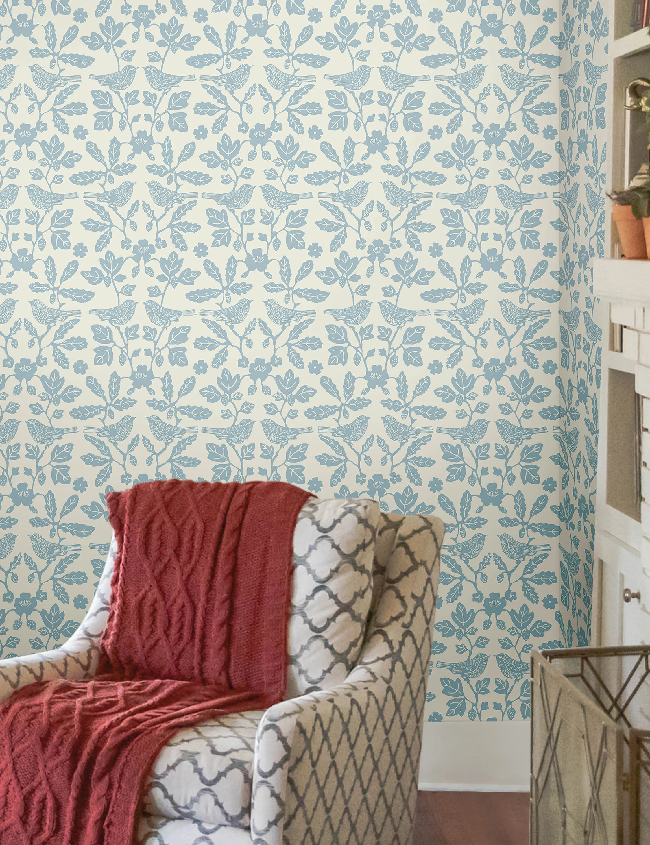 Sparrow and Oak Peel   Stick Wallpaper by Erin & Ben Co. Lulu and Georgia