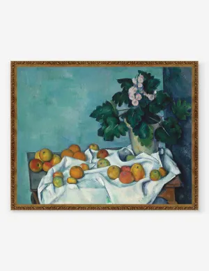 Still Life with Apples and a Pot of Primroses Print by Paul Cézanne Lulu and Georgia