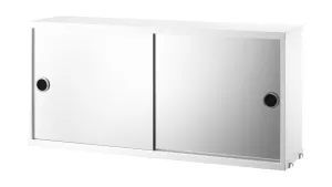 String Furniture String System Cabinet Element With Mirrored Doors, White