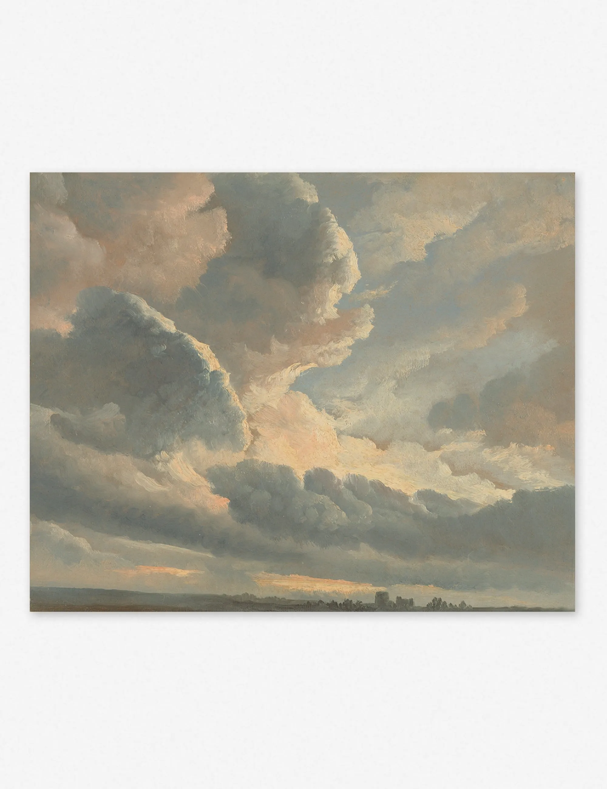 Study of Clouds with a Sunset near Rome Wall Art by Simon Alexandre Clement Denis Lulu and Georgia