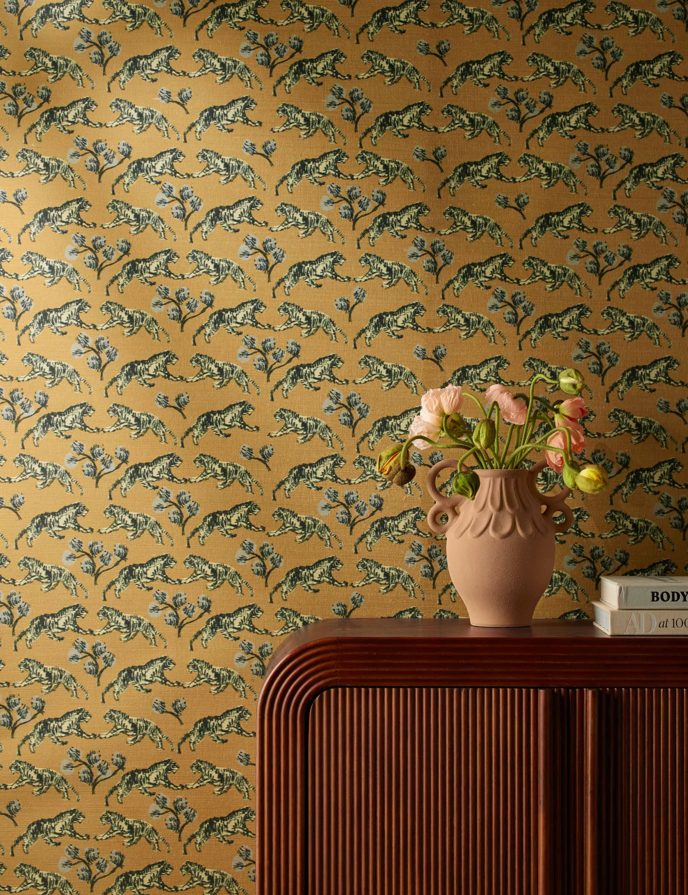 Tiger Grasscloth Wallpaper by Sarah Sherman Samuel Lulu and Georgia