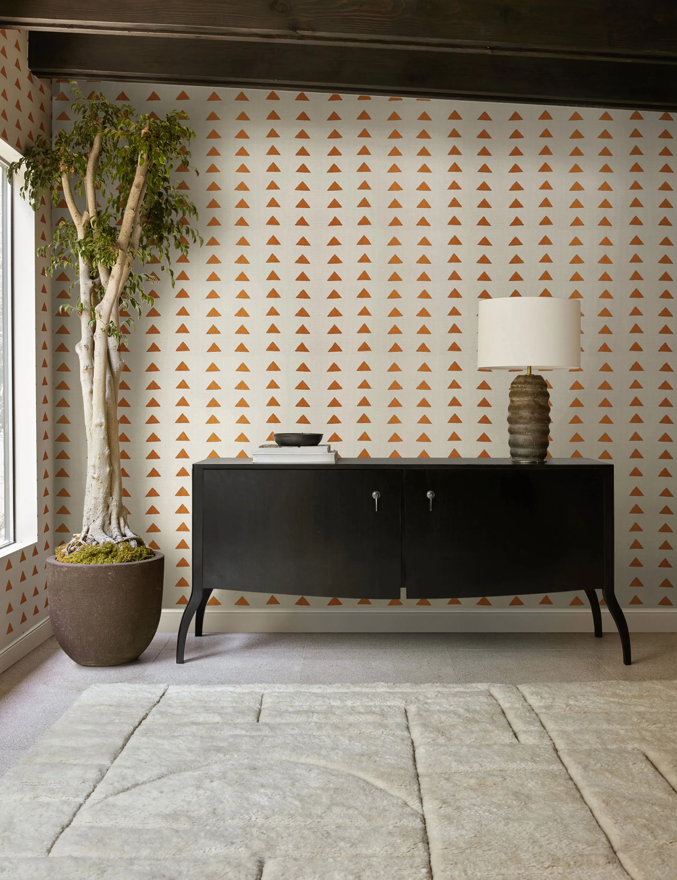 Triangles Grasscloth Wallpaper By Nathan Turner Lulu and Georgia