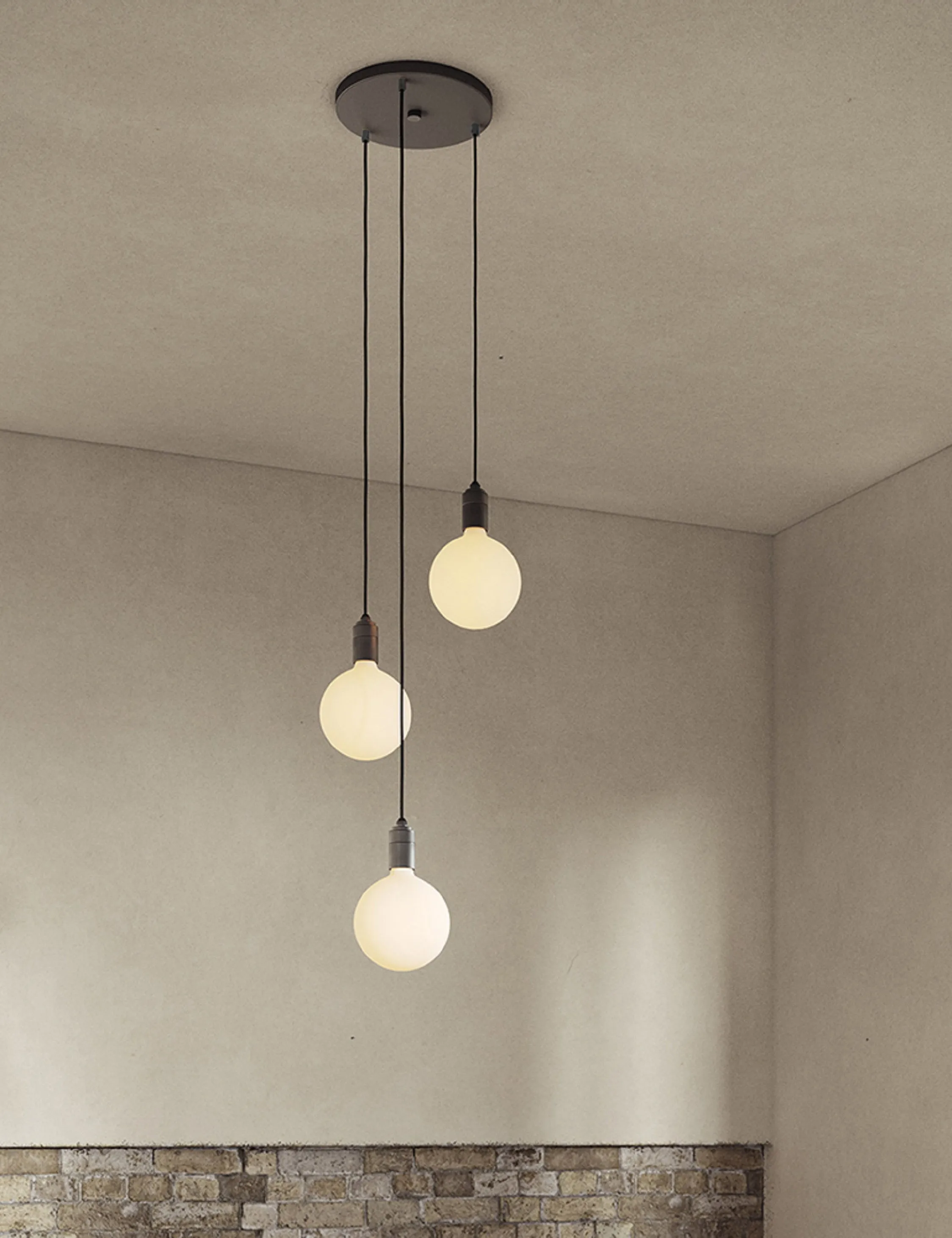 Triple Pendant Light with Sphere IV by Tala Lulu and Georgia